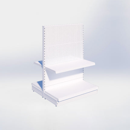 Middenstelling perforatie - H140 x B100 x D47 cm - 2 niveaus - Wit