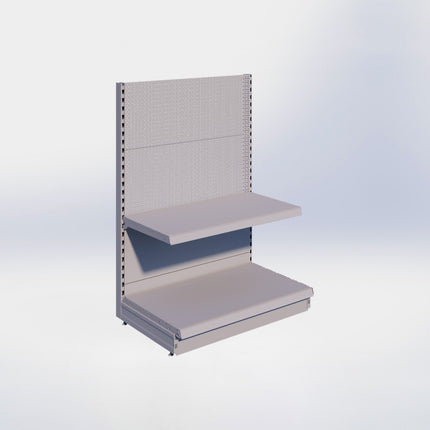 Kopstelling perforatie - H140 x B100 x D57 cm - 2 niveaus - Grijs