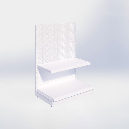 Kopstelling perforatie - H140 x B100 x D57 cm - 2 niveaus - Wit