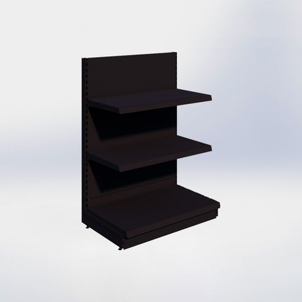 Kopstelling - H140 x B100 x D57 cm - 3 niveaus - Zwart