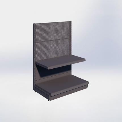 Kopstelling perforatie - H140 x B100 x D57 cm - 2 niveaus - Antraciet