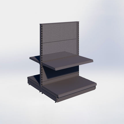 Middenstelling perforatie - H140 x B100 x D57 cm - 2 niveaus - Antraciet