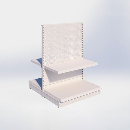 Middenstelling perforatie - H140 x B100 x D57 cm - 2 niveaus - Crème wit