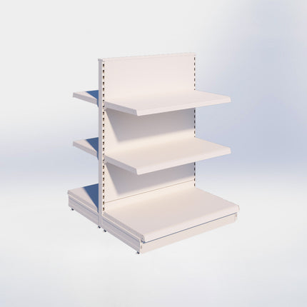 Middenstelling - H140 x B100 x D57 cm - 3 niveaus - Crème wit