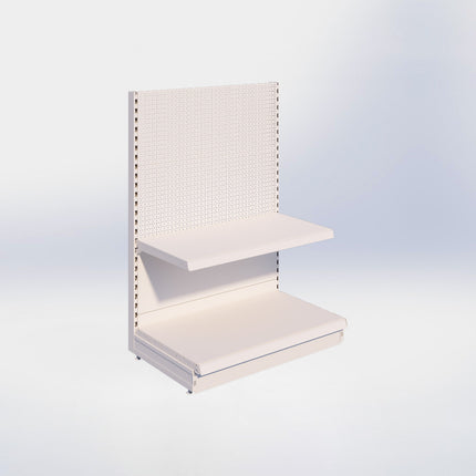 Kopstelling perforatie - H140 x B100 x D57 cm - 2 niveaus - Crème wit