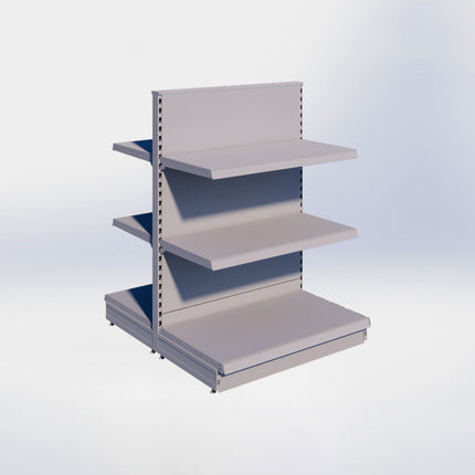 Middenstelling - H140 x B100 x D57 cm - 3 niveaus - Grijs