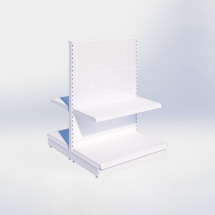 Middenstelling perforatie - H140 x B100 x D57 cm - 2 niveaus - Wit