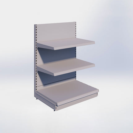 Kopstelling - H140 x B100 x D67 cm - 3 niveaus - Grijs