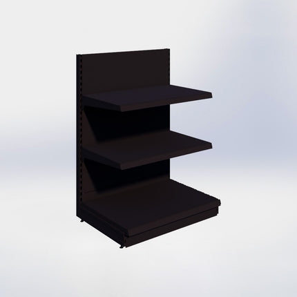 Kopstelling - H140 x B100 x D67 cm - 3 niveaus - Zwart