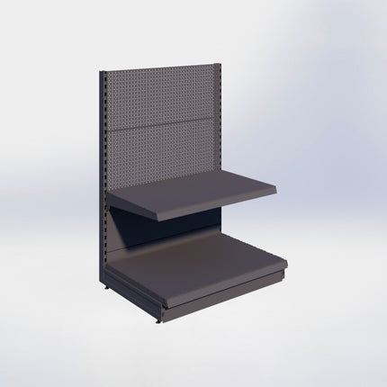 Kopstelling perforatie - H140 x B100 x D67 cm - 2 niveaus - Antraciet