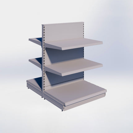 Middenstelling - H140 x B100 x D67 cm - 3 niveaus - Grijs