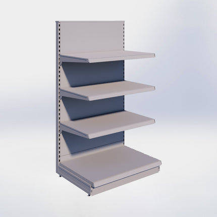 Kopstelling - H180 x B100 x D67 cm - 4 niveaus - Grijs