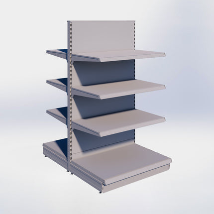 Middenstelling - H180 x B100 x D67 cm - 4 niveaus - Grijs