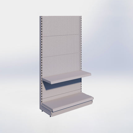 Kopstelling perforatie - H180 x B100 x D37 cm - 2 niveaus - Grijs