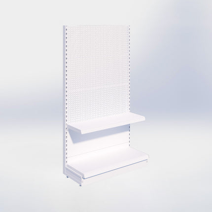 Kopstelling perforatie - H180 x B100 x D37 cm - 2 niveaus - Wit