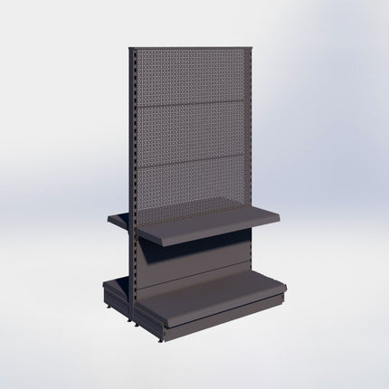 Middenstelling perforatie - H180 x B100 x D37 cm - 2 niveaus - Antraciet