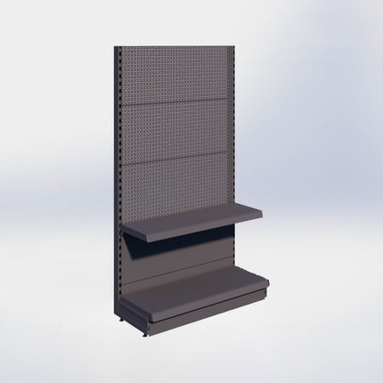 Kopstelling perforatie - H180 x B100 x D37 cm - 2 niveaus - Antraciet