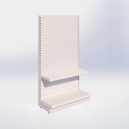 Kopstelling perforatie - H180 x B100 x D37 cm - 2 niveaus - Crème wit