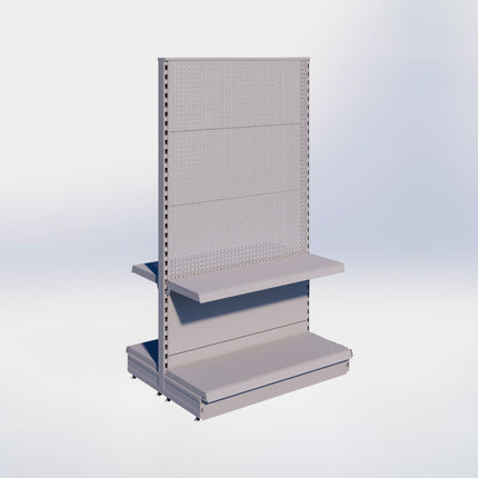 Middenstelling perforatie - H180 x B100 x D37 cm - 2 niveaus - Grijs