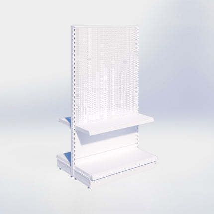 Middenstelling perforatie - H180 x B100 x D37 cm - 2 niveaus - Wit