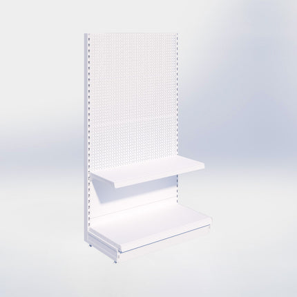 Kopstelling perforatie - H180 x B100 x D47 cm - 2 niveaus - Wit