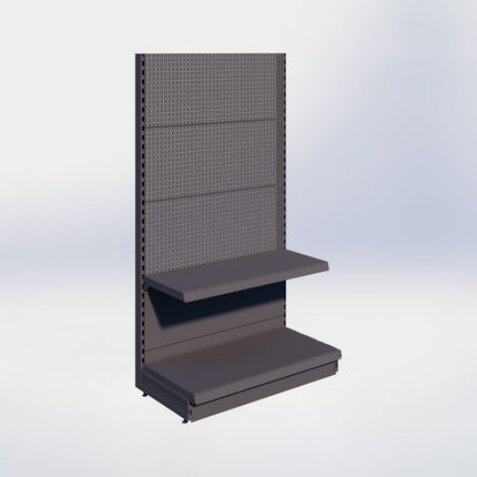 Kopstelling perforatie - H180 x B100 x D47 cm - 2 niveaus - Antraciet