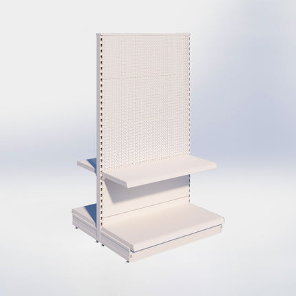 Middenstelling perforatie - H180 x B100 x D47 cm - 2 niveaus - Crème wit