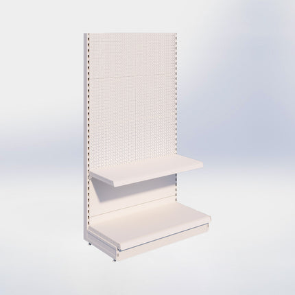 Kopstelling perforatie - H180 x B100 x D47 cm - 2 niveaus - Crème wit