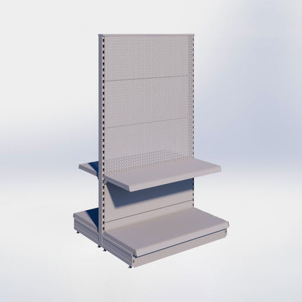 Middenstelling perforatie - H180 x B100 x D47 cm - 2 niveaus - Grijs