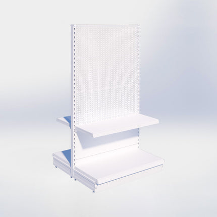 Middenstelling perforatie - H180 x B100 x D47 cm - 2 niveaus - Wit