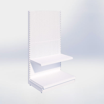 Kopstelling perforatie - H180 x B100 x D57 cm - 2 niveaus - Wit