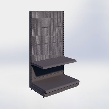 Kopstelling perforatie - H180 x B100 x D57 cm - 2 niveaus - Antraciet