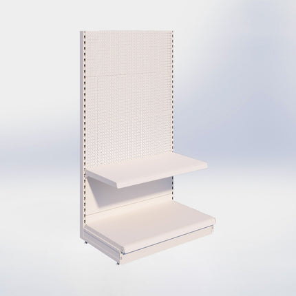 Kopstelling perforatie - H180 x B100 x D57 cm - 2 niveaus - Crème wit