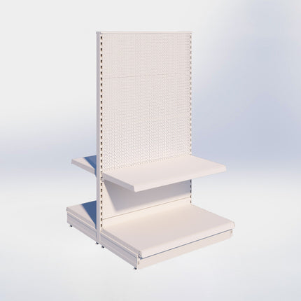 Middenstelling perforatie - H180 x B100 x D57 cm - 2 niveaus - Crème wit