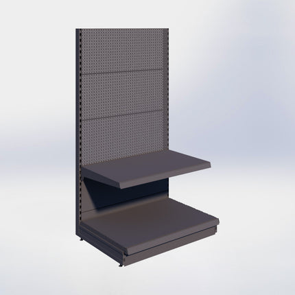 Kopstelling perforatie - H180 x B100 x D67 cm - 2 niveaus - Antraciet