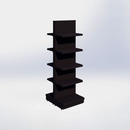 Middenstelling - H215 x B66,5 x D37 cm - 5 niveaus - Zwart