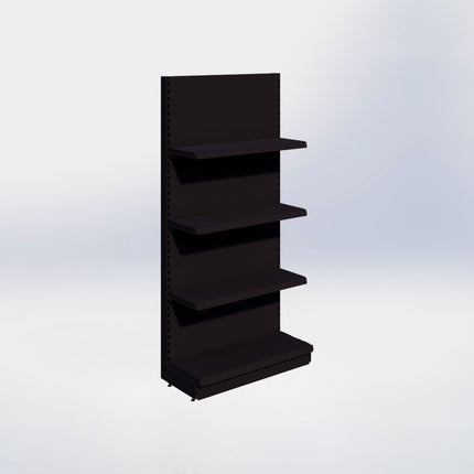 Wandstelling - H215 x B100 x D37 cm - 4 niveaus - Zwart