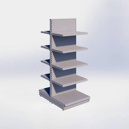 Middenstelling - H215 x B80 x D57 cm - 5 niveaus - Grijs