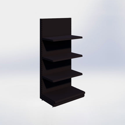 Wandstelling - H215 x B100 x D57 cm - 4 niveaus - Zwart