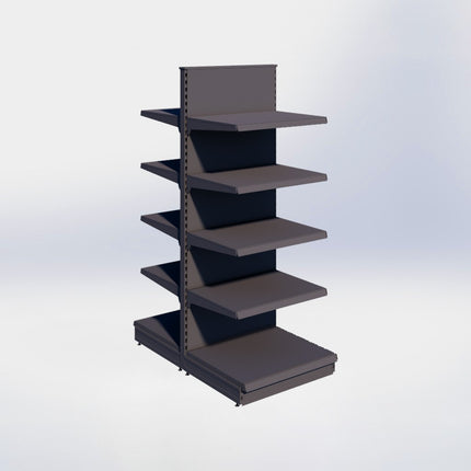 Middenstelling - H215 x B80 x D67 cm - 5 niveaus - Antraciet