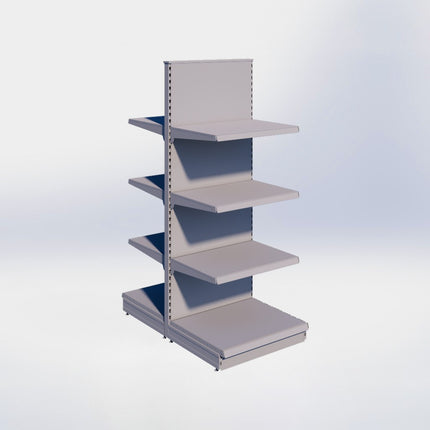 Middenstelling - H215 x B80 x D67 cm - 4 niveaus - Grijs