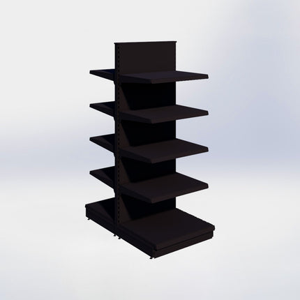 Middenstelling - H215 x B80 x D67 cm - 5 niveaus - Zwart