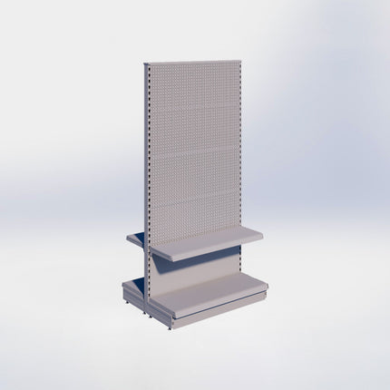 Middenstelling perforatie – H215 x B100 x D37 cm - 2 niveaus - Grijs