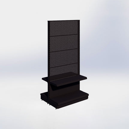 Middenstelling perforatie – H215 x B100 x D37 cm - 2 niveaus - Zwart