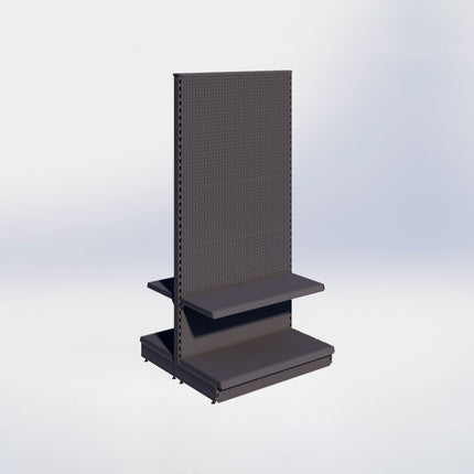 Middenstelling perforatie – H215 x B100 x D47 cm - 2 niveaus - Antraciet