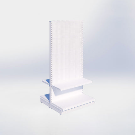 Middenstelling perforatie – H215 x B100 x D47 cm - 2 niveaus - Wit