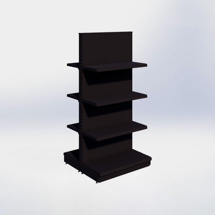Middenstelling – H215 x B100 x D47 cm - 4 niveaus - Zwart