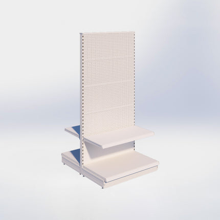 Middenstelling perforatie – H215 x B100 x D57 cm - 2 niveaus – Crème Wit