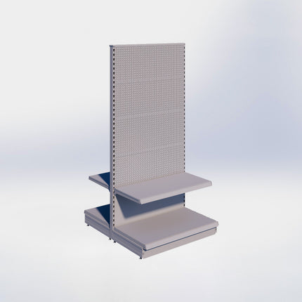 Middenstelling perforatie – H215 x B100 x D57 cm - 2 niveaus - Grijs