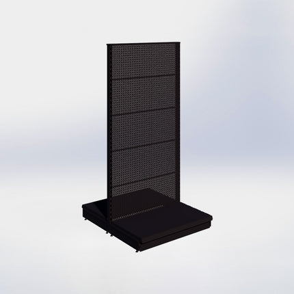 Middenstelling perforatie – H215 x B100 x D57 cm - 1 niveau - Zwart